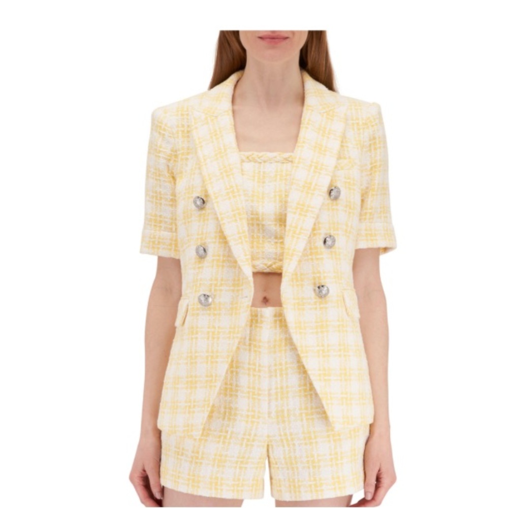 Veronica Beard Dickey blazer yellow tweed size 10 NWOT